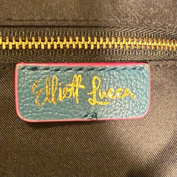 Gently Used Elliott Lucca Teal Leather Shoulder Bag - Picture 5 of 8